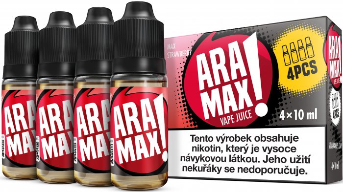 Aramax  4pack Max Strawberry 4 x 10 ml 12 mg