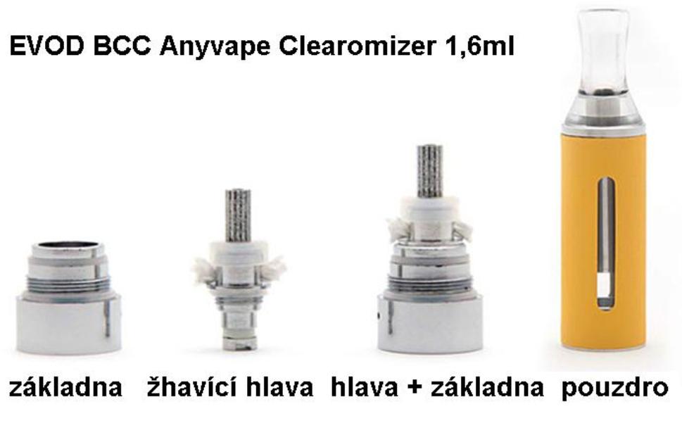 Microcig EVOD MT3 Clearomizer 2,2ohm 1,6ml Stříbrný