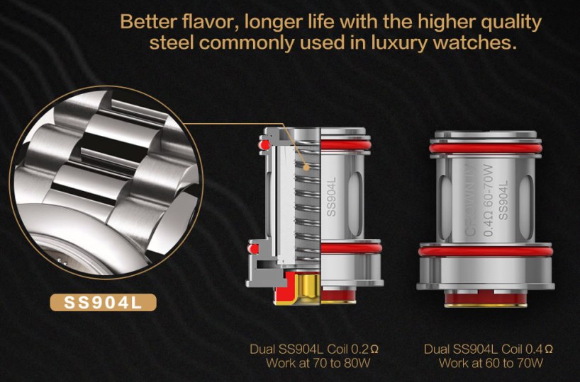 Uwell Crown 4 Dual žhavicí hlava nerez 0,4ohm