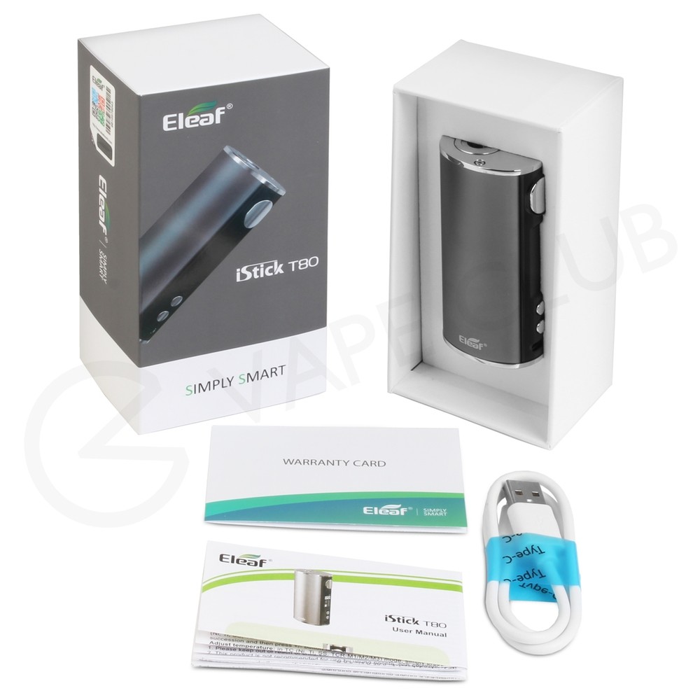 iSmoka Eleaf iStick T80 80W Grip Easy Kit 3000mAh stříbrná