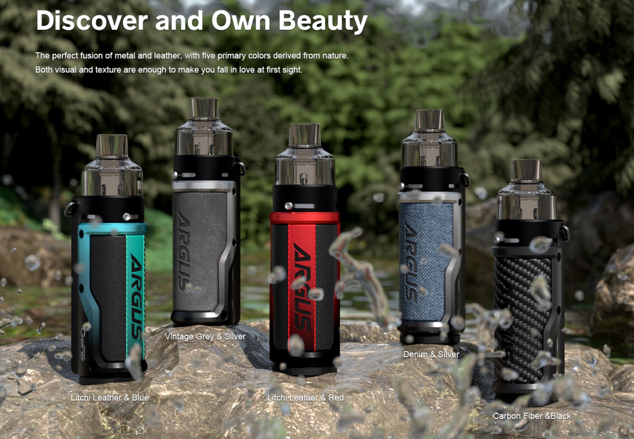 VOOPOO Argus 40W grip 1500mAh Full Kit Litchi Leather and Blue 1ks