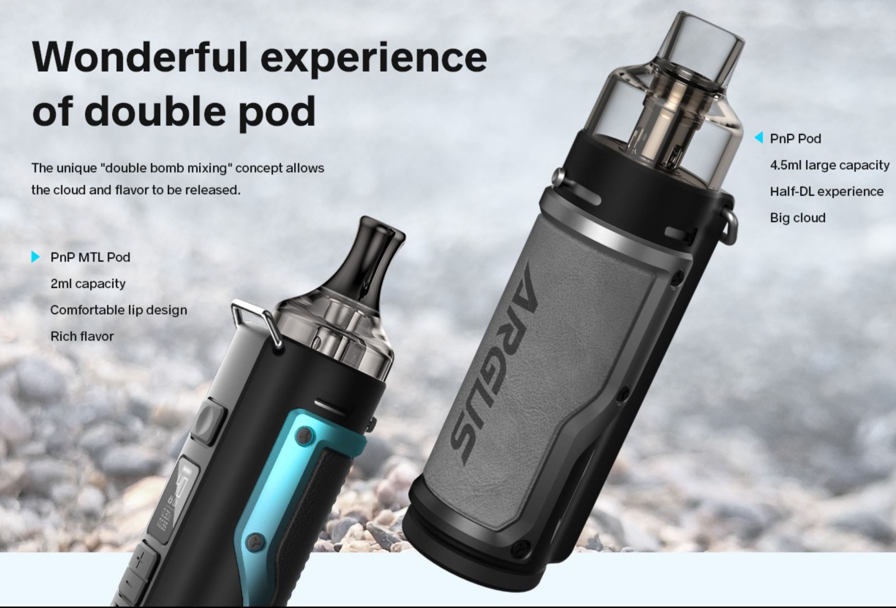 VOOPOO Argus 40W grip 1500mAh Full Kit Litchi Leather and Blue 1ks