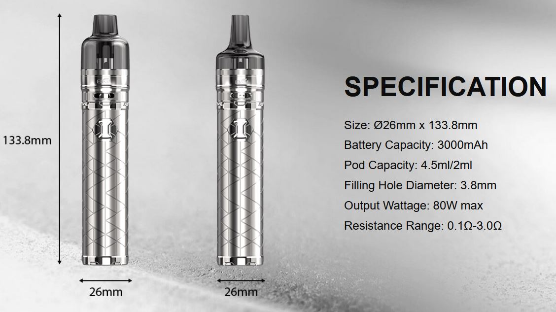 iSmoka Eleaf iJust 3 GTL Pod Tank elektronická cigareta 3000 mAh Stříbrná 1 ks