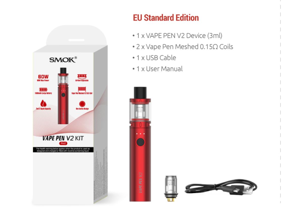 Smoktech Vape Pen V2 elektronická cigareta 1600 mAh Gold 1 ks