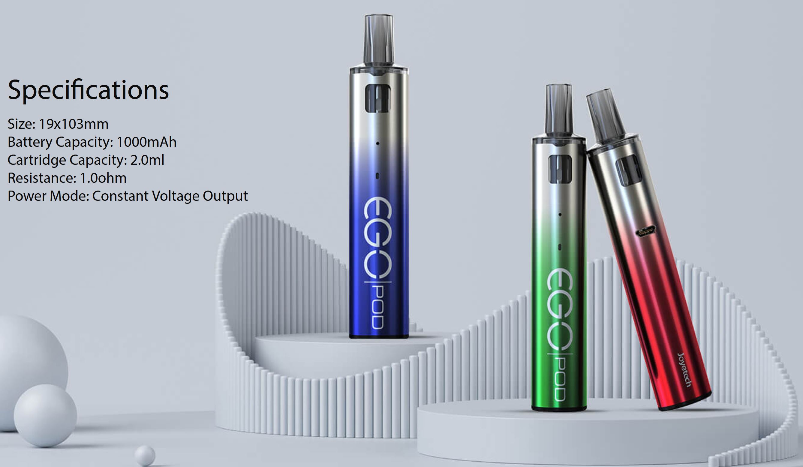 Joyetech eGo AIO AST pod kit 1000 mAh Metal Black 1 ks