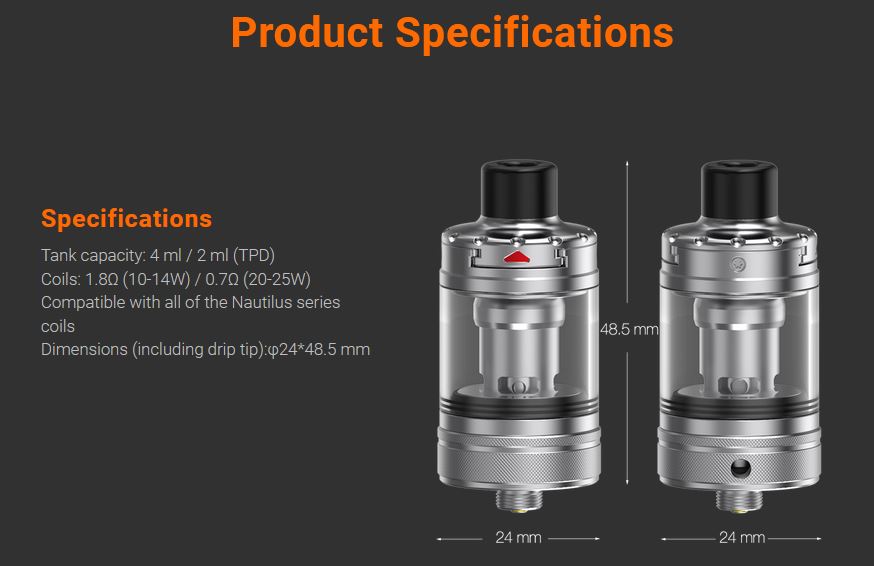 aSpire Nautilus 3 Clearomizer 4ml Silver