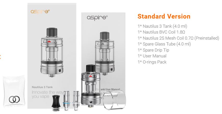 aSpire Nautilus 3 Clearomizer 4ml Silver