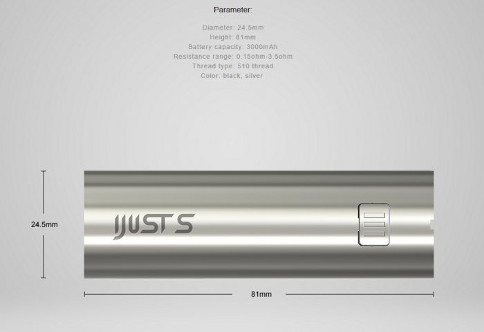 Eleaf iJust Baterie S Stříbrná 3000mAh
