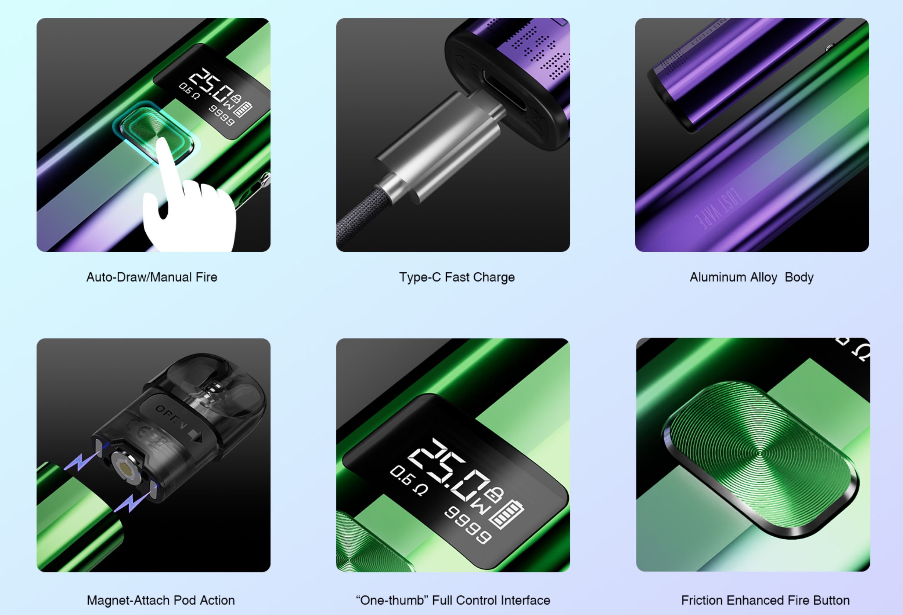 Lost Vape Ursa Nano Pro Classic Black 900 mAh 1 ks