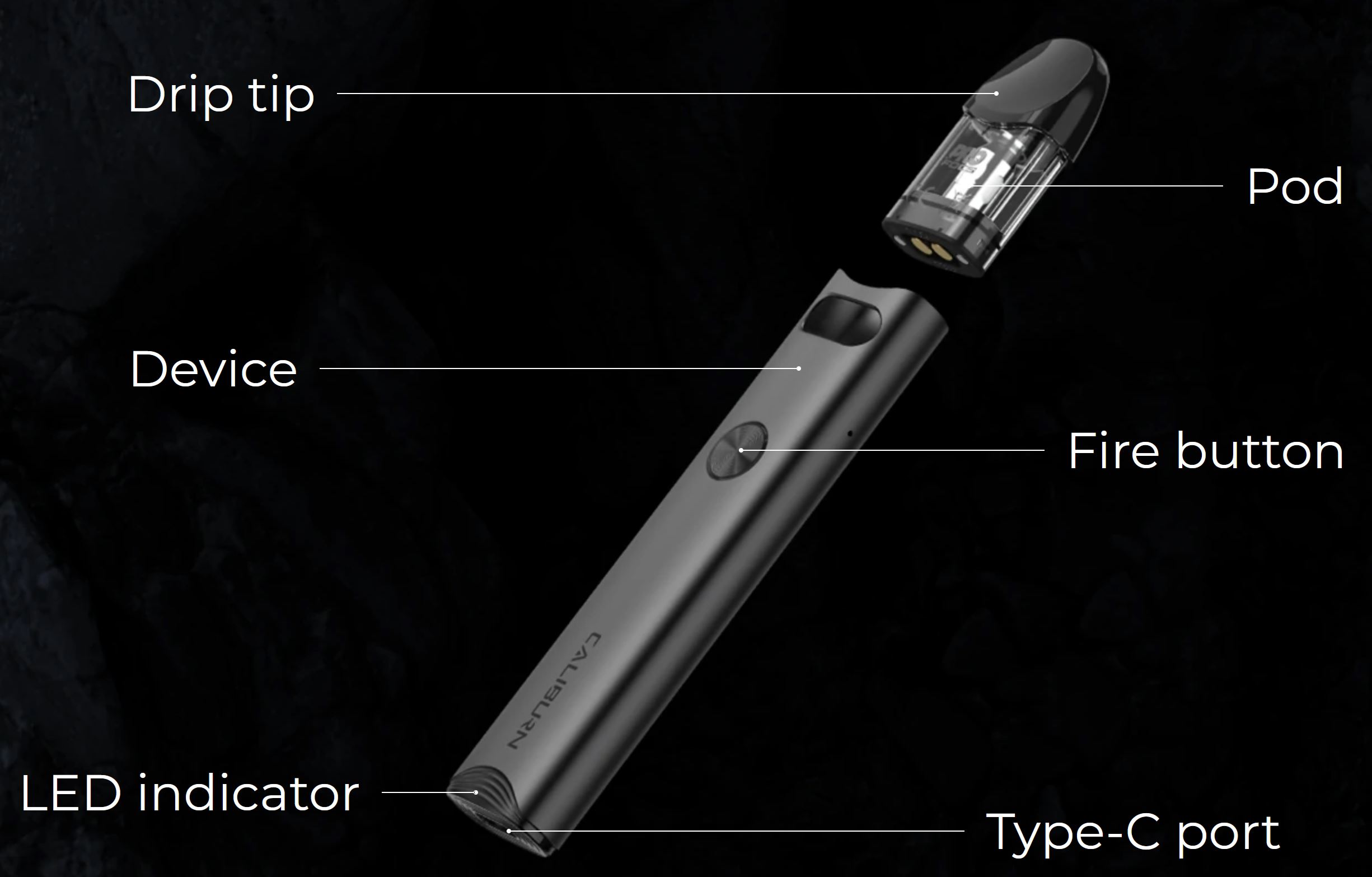 Uwell Caliburn A3 Pod Kit 520 mAh Červená 1 ks