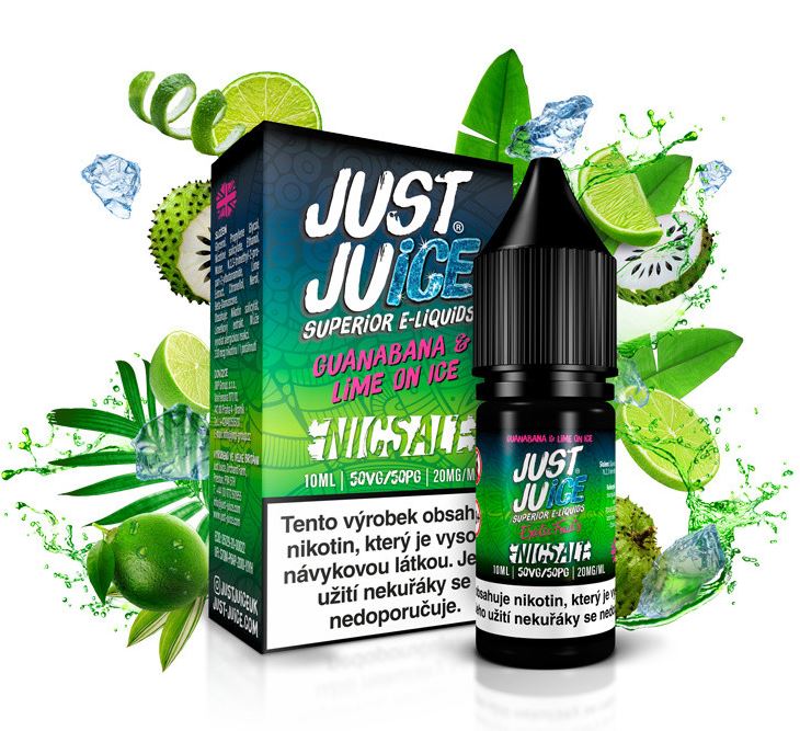 Just Juice Salt Guanabana & Lime On Ice (Ledová limetka s graviolou) 10 ml 11 mg