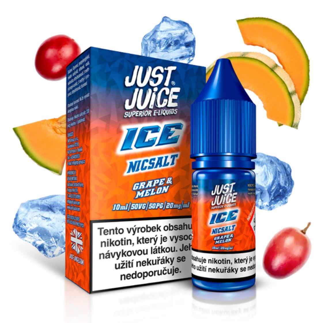 Just Juice Salt ICE Grape & Melon (Ledové hroznové víno & cukrový meloun) 10 ml 11 mg