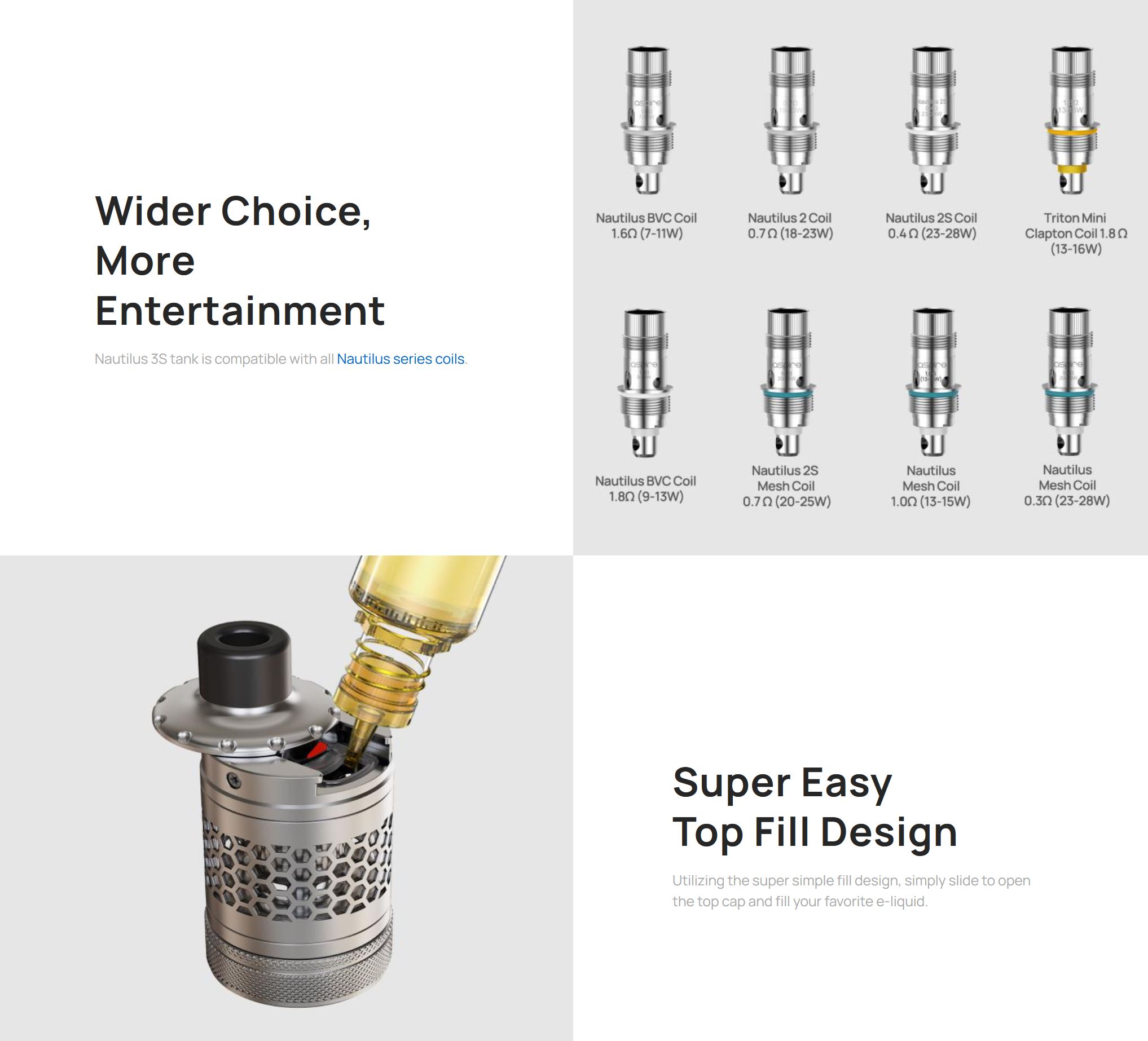 aSpire Nautilus 3S Clearomizer 4ml Silver