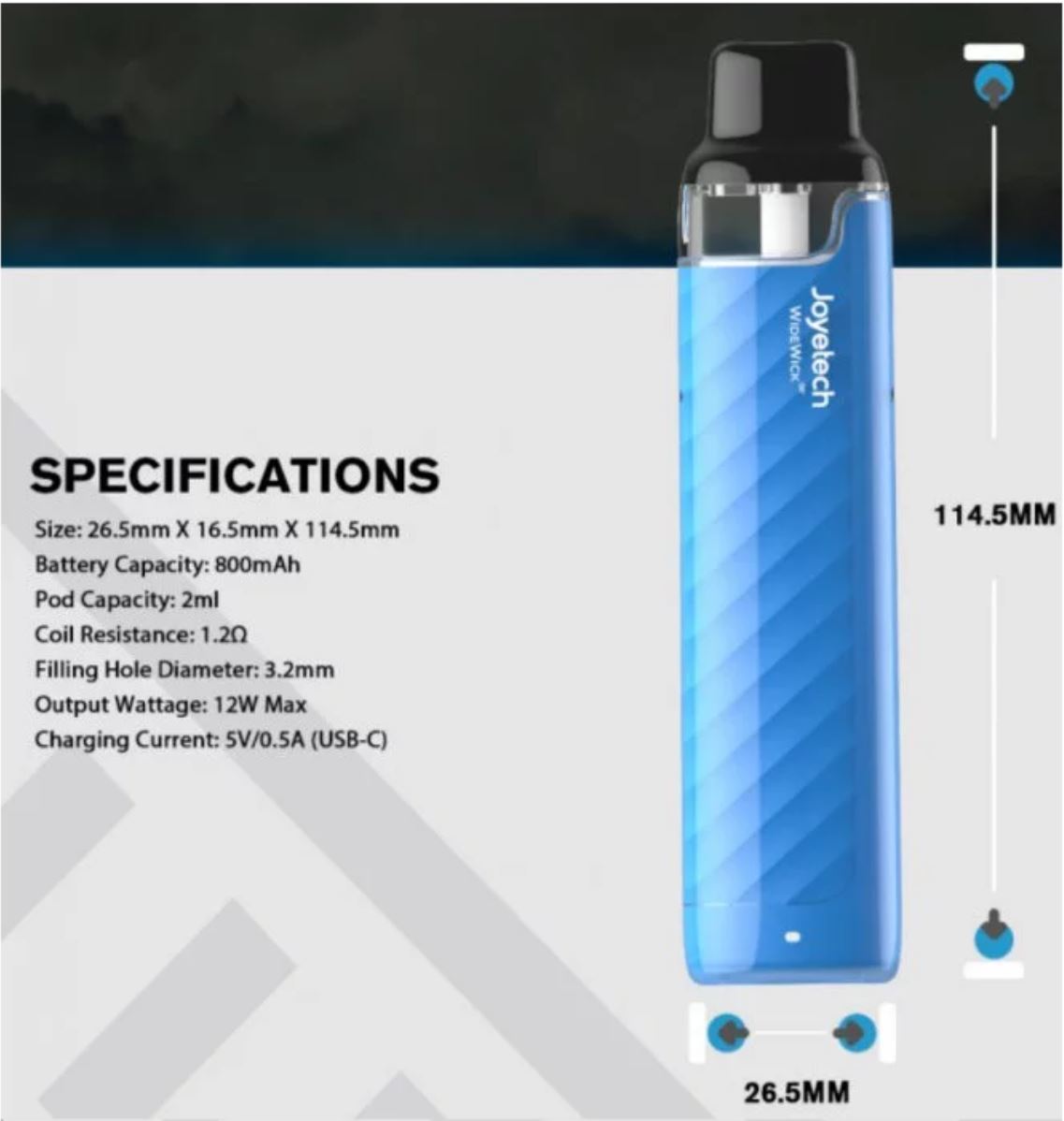 Joyetech WideWick AIR elektronická cigareta 800 mAh White 1 ks