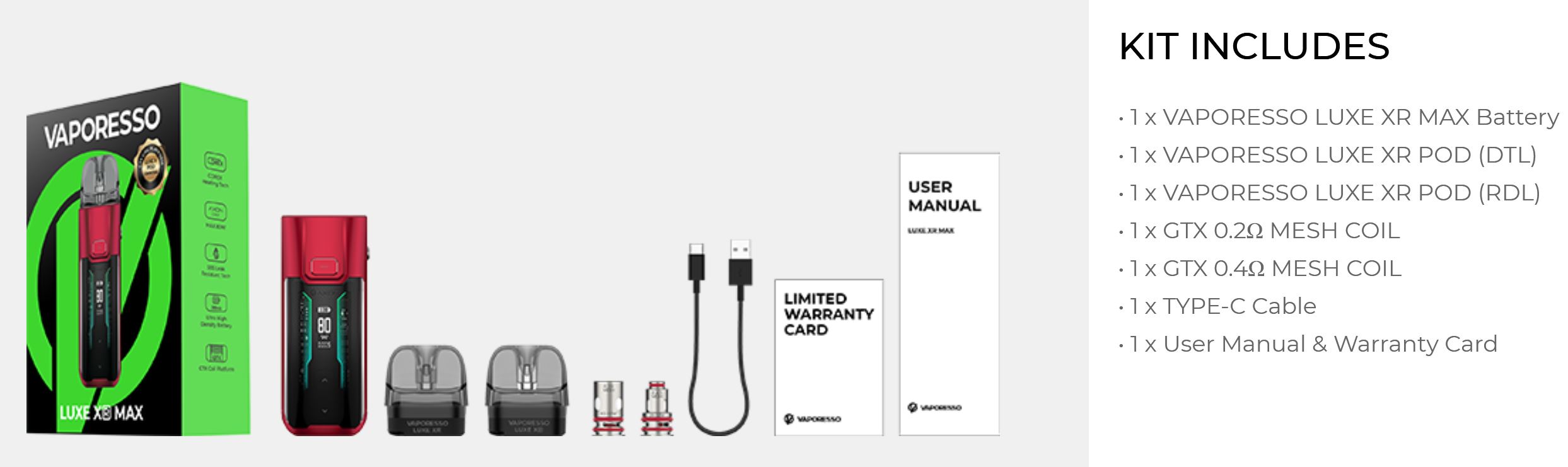 Vaporesso LUXE XR MAX Pod Kit 2800mAh Green 1 ks