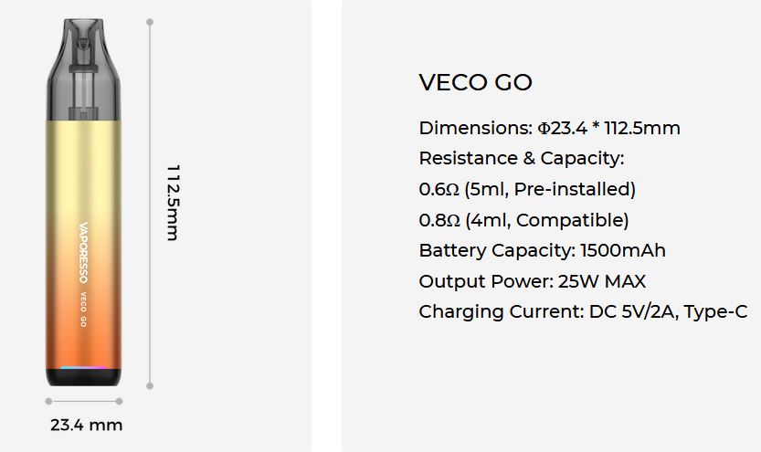 Vaporesso Veco Go Pod 1500 mAh Pink