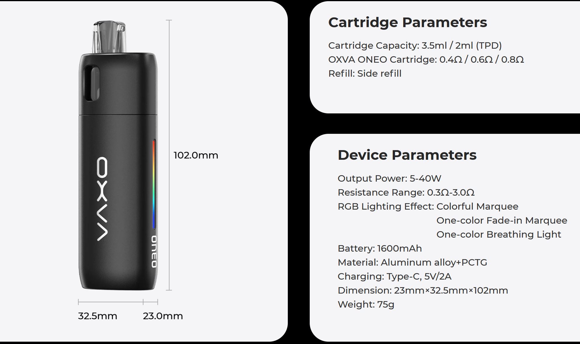 OXVA ONEO Pod 1600 mAh Midnight Blue