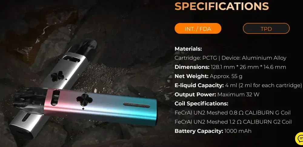Uwell Caliburn Explorer Pod Kit 1000 mAh Silver 1ks