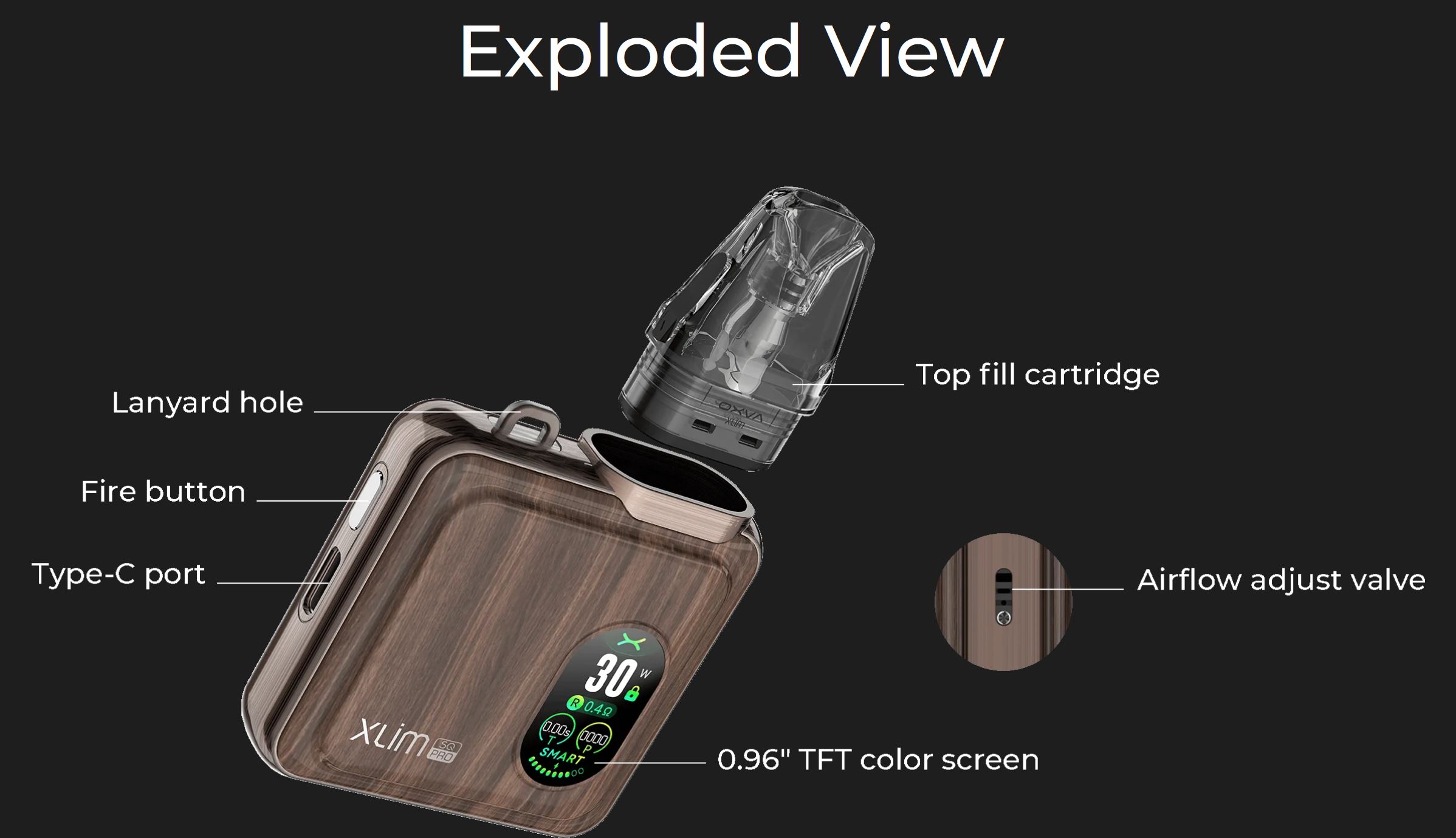 OXVA Xlim SQ Pro Pod Kit 1200 mAh Gentle Blue 1 ks