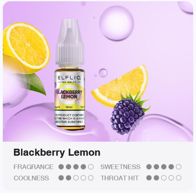 ELFLIQ Nic SALT Blackberry Lemon 10ml 10mg
