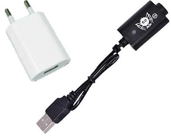 USB adaptér 230V - 5V 500mA a USB nabíječka 420mA komplet pro všechny typy eGo