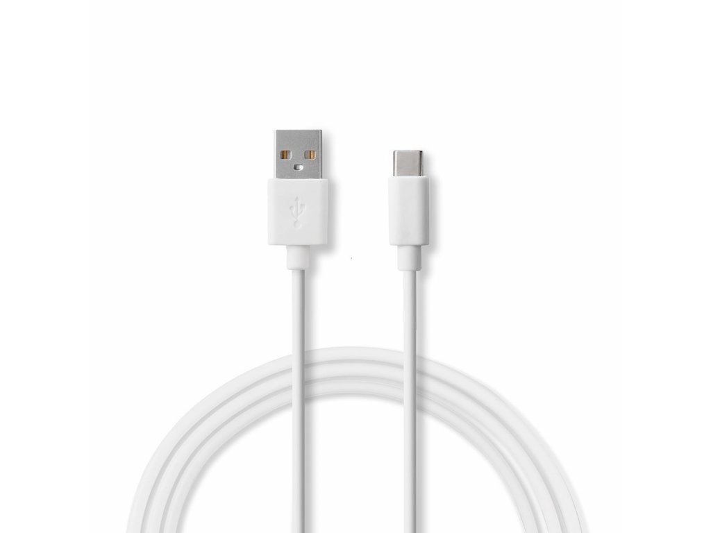 Univerzální USB-C kabel 2A bílý 50cm