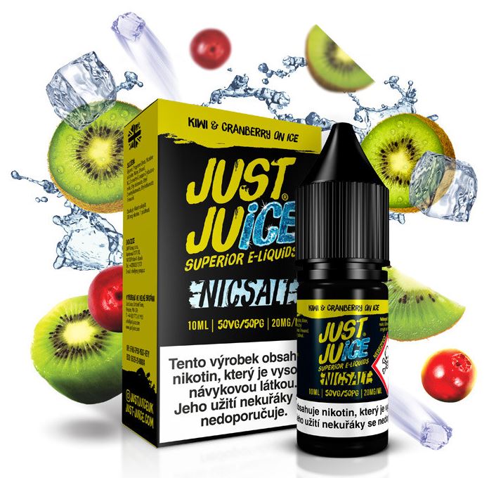 Just Juice Salt Kiwi & Cranberry On Ice (Ledové kiwi & brusinka) 10 ml 20 mg