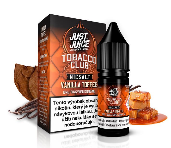 Just Juice Salt Tobacco Vanilla Toffee (Tabák s vanilkou a karamelem) 10 ml 20 mg