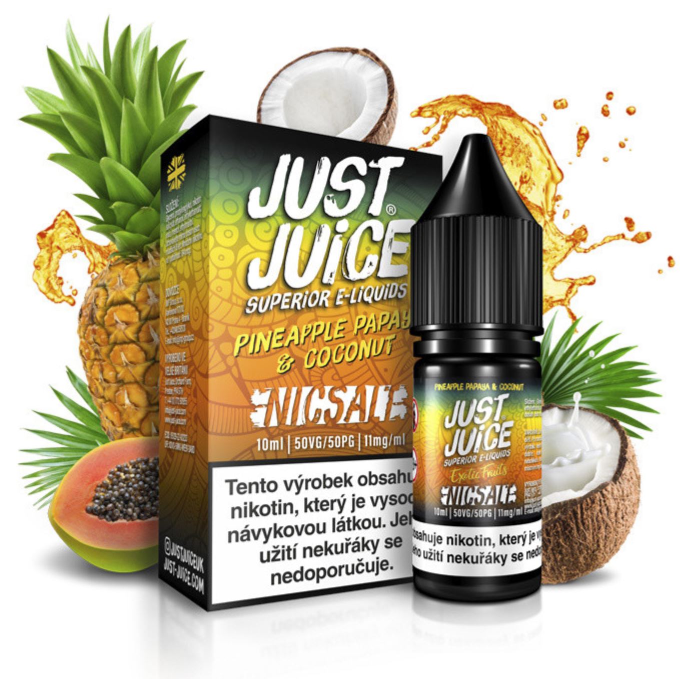 Just Juice Salt Pineapple, Papaya & Coconut (Ananas, papája & kokos) 10 ml 11 mg