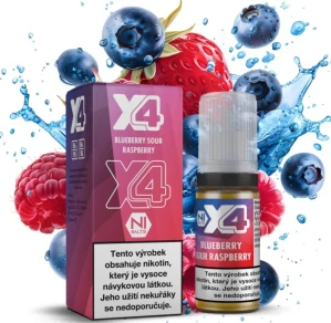 X4 Bar Juice - Borůvka a malina (Blueberry Sour Raspberry) 10ml - 20mg