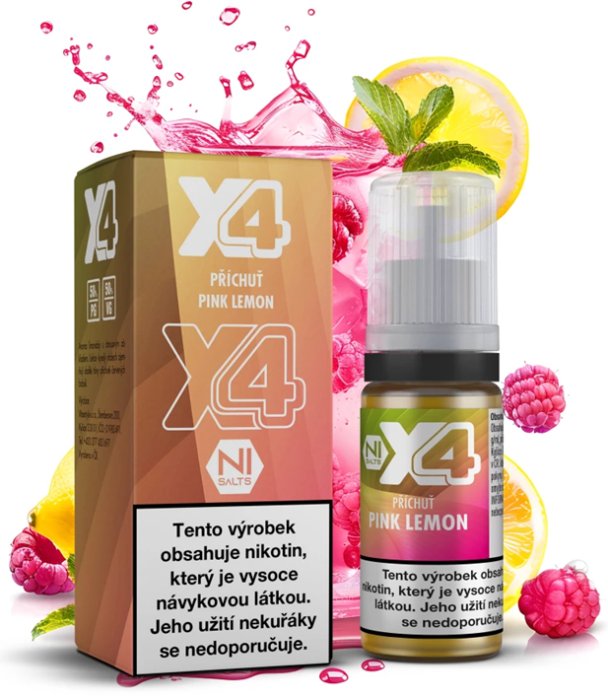 X4 Bar Juice - Maliny, Citron (Pink Lemon) 10ml - 10mg