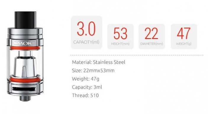 Smoktech TFV8 Baby clearomizer 7 Color - ze sady