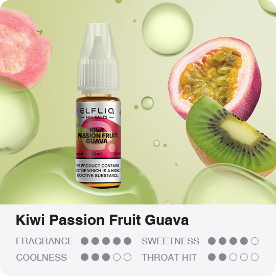 ELFLIQ Nic SALT Kiwi Passion Fruit Guava 10 ml 10 mg