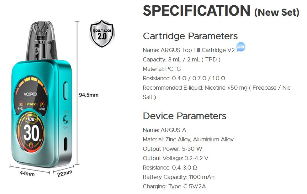 VOOPOO Argus A Pod 1100 mAh Racing Green 1 ks