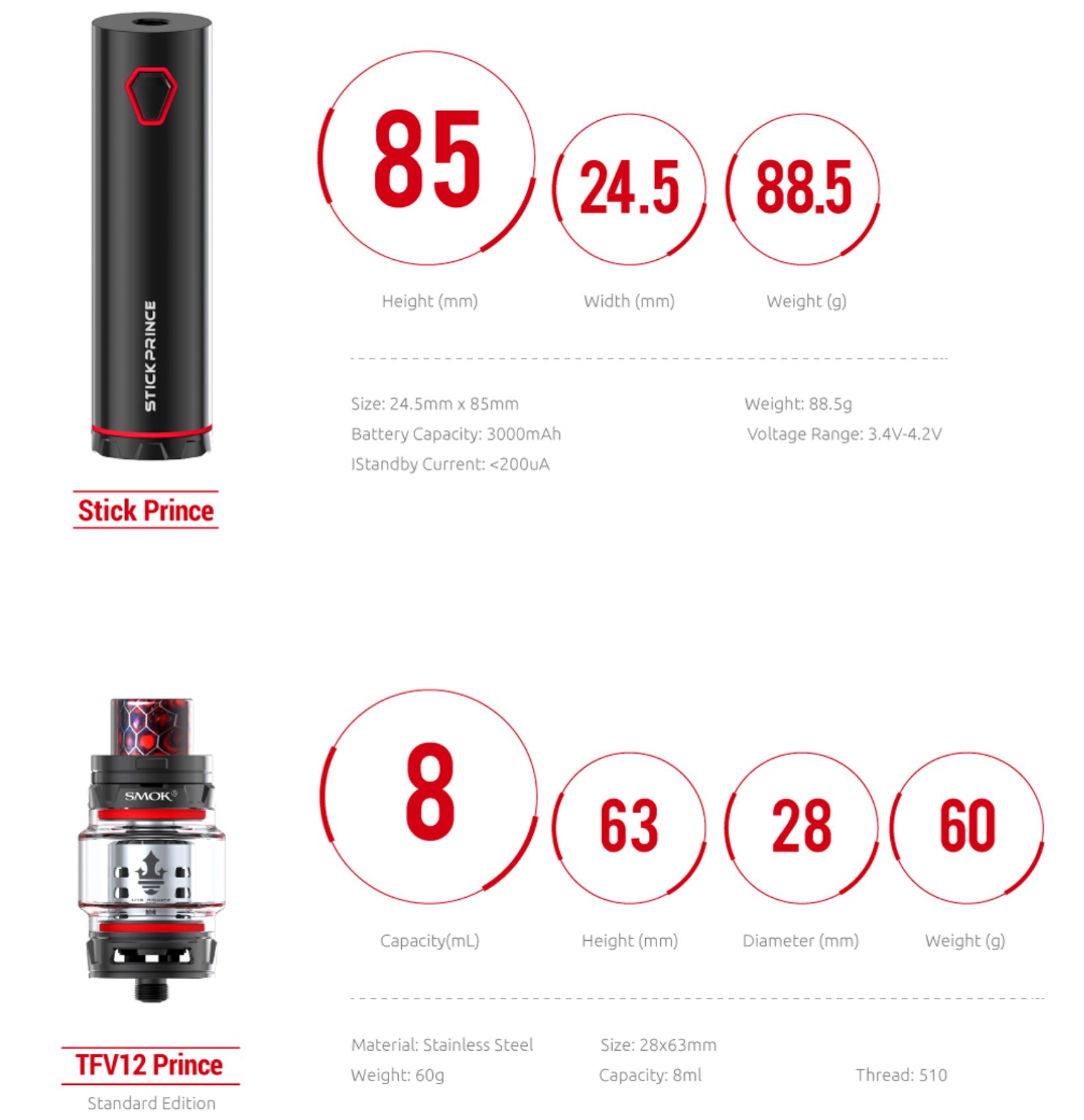 SMOK Stick Prince sada 3000 mAh Černá 1 ks