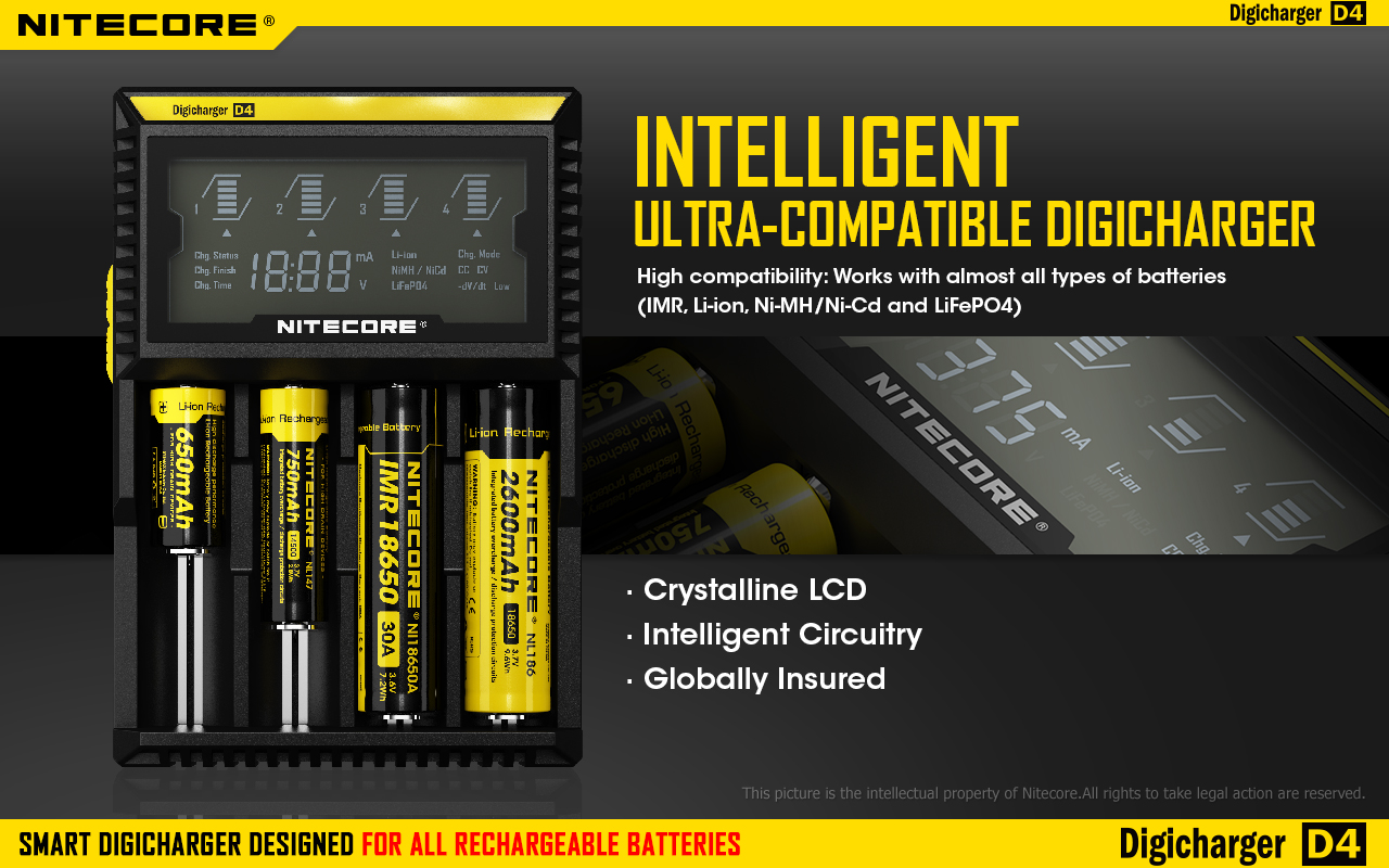 Nitecore Digicharger D4 Nabíječka univerzální s LCD
