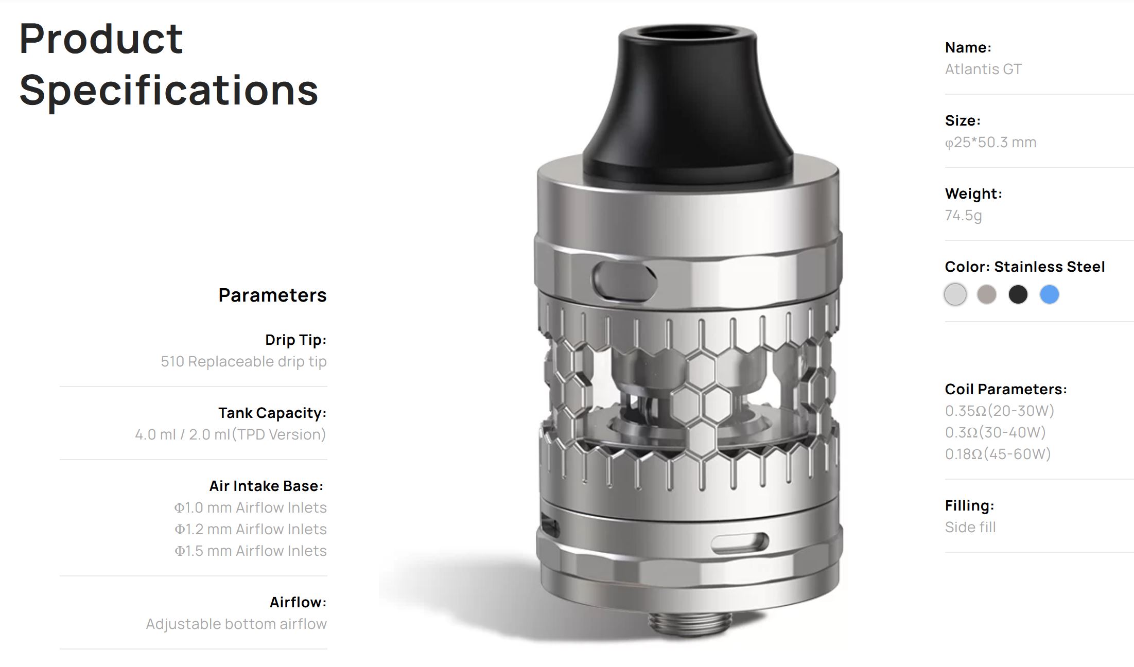 Aspire x Taifun Atlantis GT Black 4ml