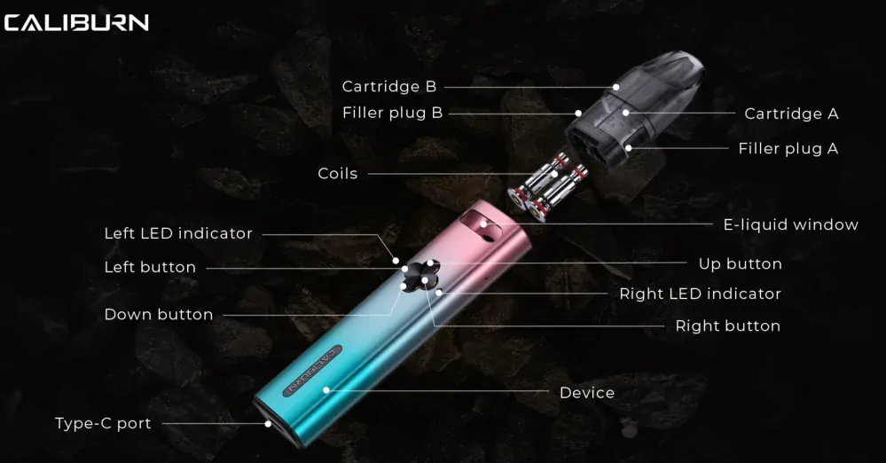 Uwell Caliburn Explorer Pod Kit 1000 mAh Black 1ks