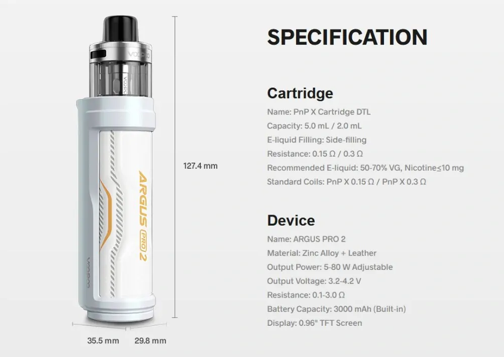 VooPoo Argus Pro 2 80W Pod Kit 3000 mAh Cocoa Brown 1 ks