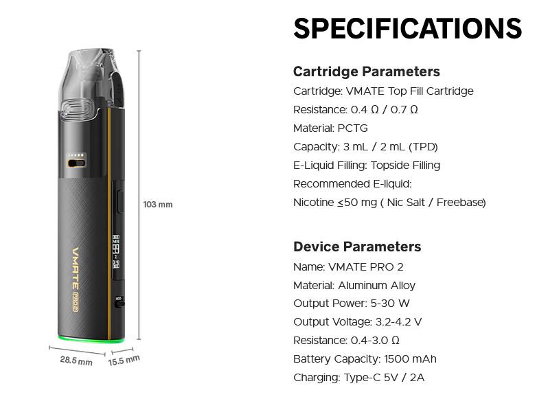 VooPoo VMate Pro 2 Pod 1500 mAh Glacier Silver 1 ks