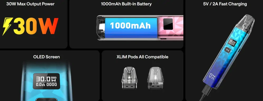 OXVA Xlim Classic EDITION 1000 mAh Black Pink 1 ks