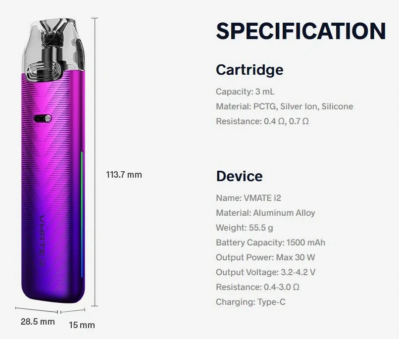 VooPoo Vmate i2 Pod 1500 mAh Matte Black 1 ks