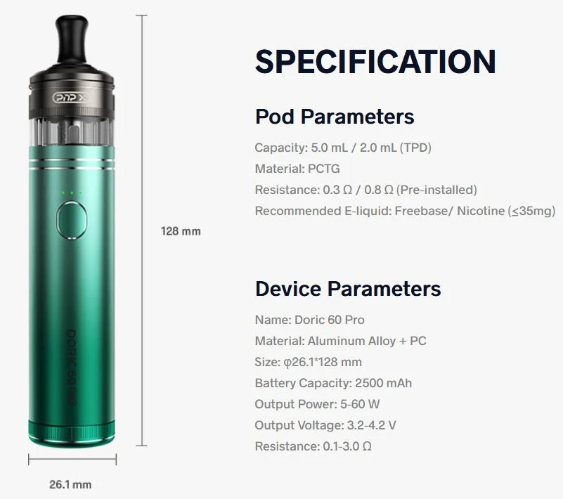 VooPoo Doric 60 Pro 2500 mAh Modern Red 1 ks