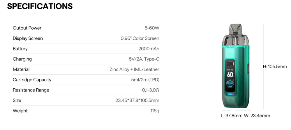 OXVA Vprime Pod Kit 2600 mAh Sakura Pink 1 ks