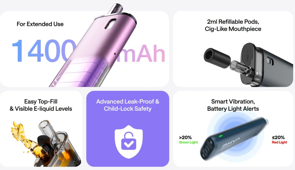 Oxva SlimStick X Pod Kit 1400 mAh Black