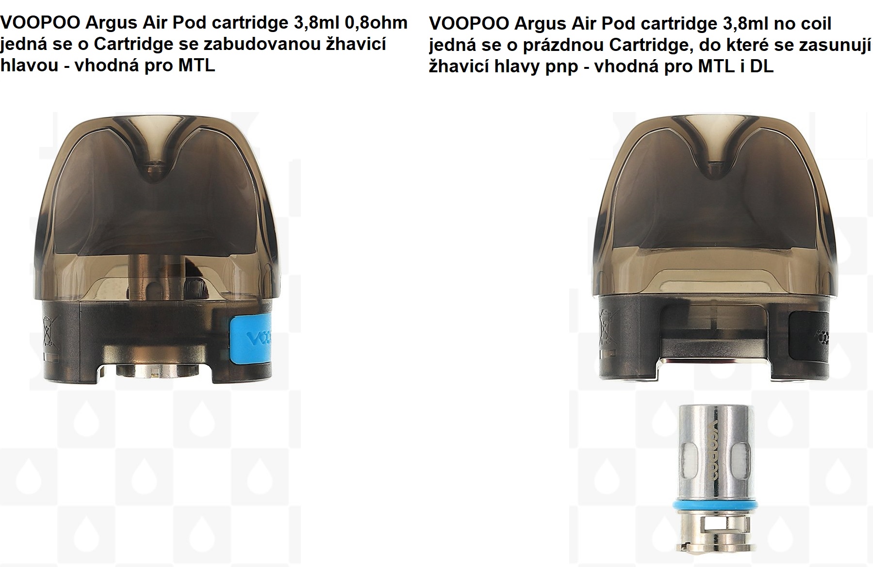VOOPOO Argus Air Pod cartridge 3,8ml no coil černá