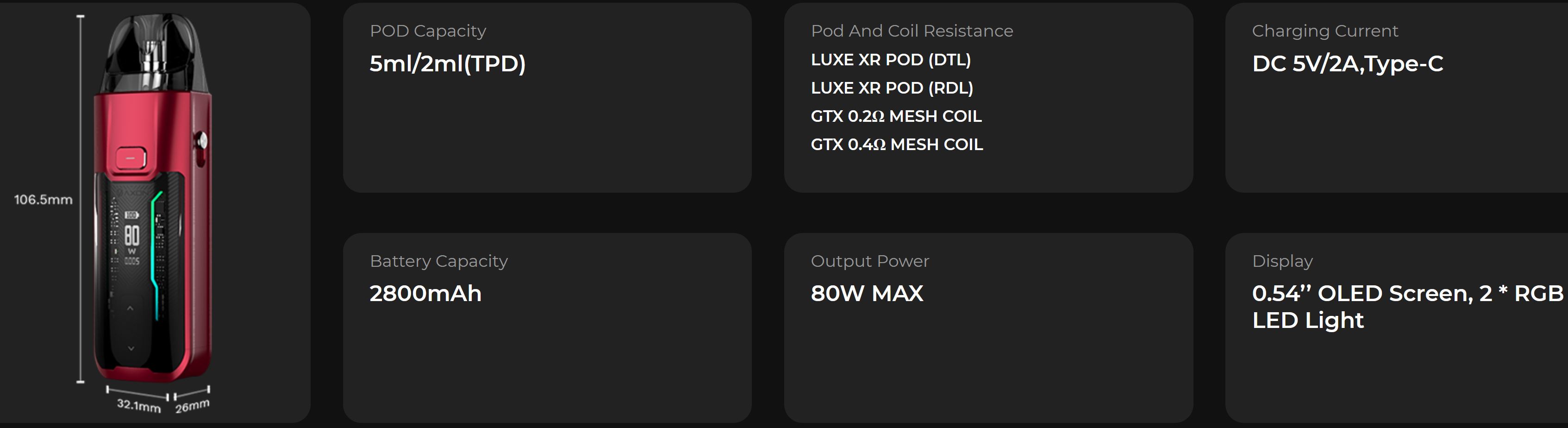 Vaporesso LUXE XR MAX Pod Kit 2800mAh Black 1 ks