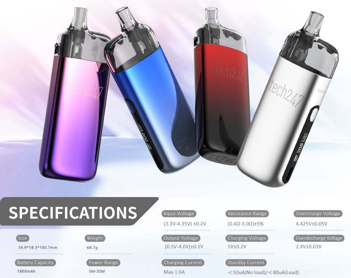 Smoktech Tech247 Pod 1800mAh Blue Gradient 1 ks
