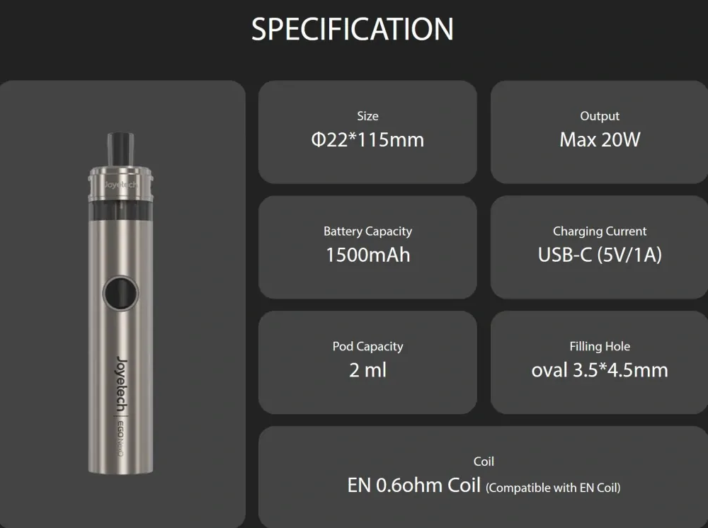 Joyetech eGo NexO Pod 1500 mAh Black 1 ks