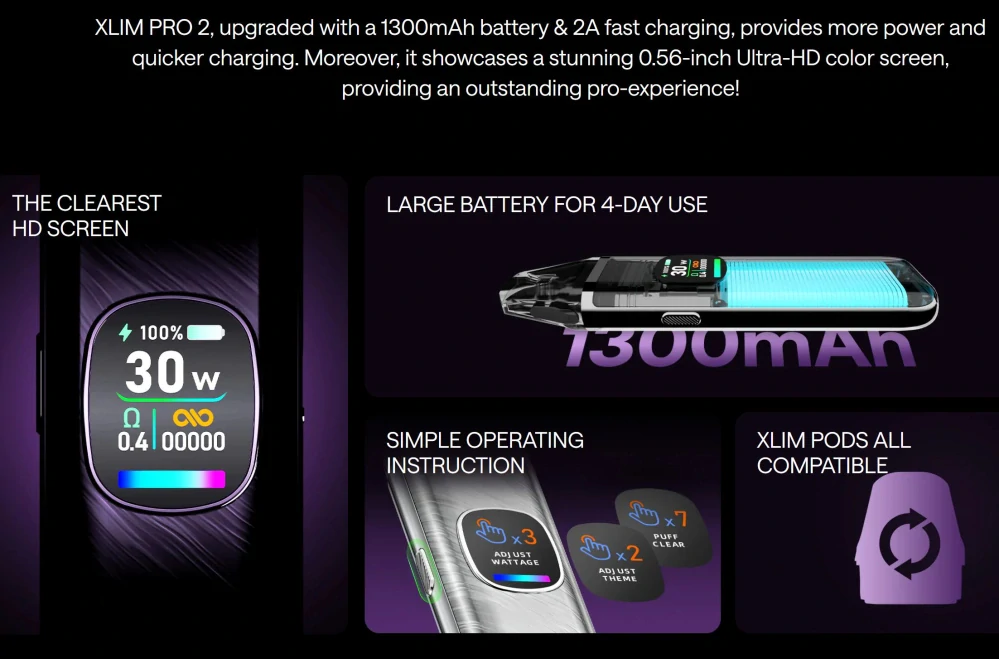 Oxva Xlim Pro 2 Pod 1300 mAh Brown Python 1 ks